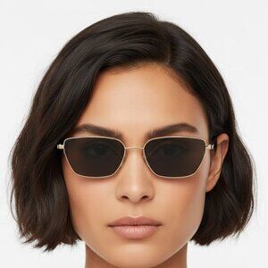 New Authentic Bottega Veneta Gold and Gray Sunglasses BV1107S 004